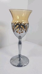 Cambridge Farber Bros. Krome Kraft Amber Cordials Wines Glass