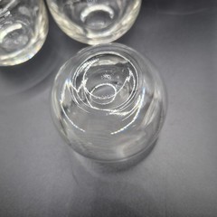 MCM Clear Glass Roly Poly Tumblers Set 6-5oz Lowball Juice Cocktail Glasses
