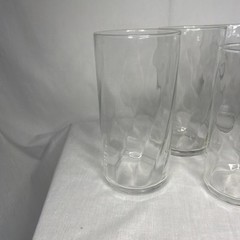 Vintage Set Of 6 Libbey Optic Swirl Clear Glass Tumblers