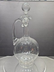 Antique Wine Decanter handle Glass Blown Crystal Victorian c.1900 English/french