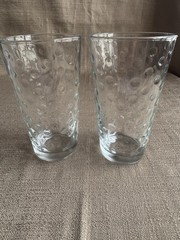 Vtg. Libbey Dimpled Polka Dot Cooler Glasses Tall Tumblers Set of 2 16 Oz.