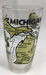 Vintage Mid Century Michigan State Glass 8 oz Souvenir #205