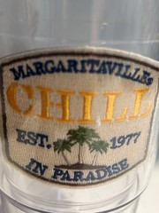 MARGARITAVILLE CHILL IN PARADISE TRAVEL MUG TERVIS JIMMY BUFFETT EST 1977 W/LID