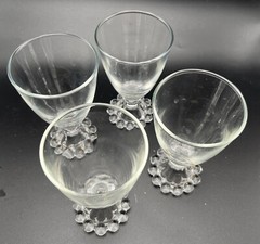 4 Vintage Anchor Hocking Berwick Boopie Juice/Wine Glasses 4.5″x2.5″ Clear