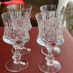 Beautiful, Rare Kind,German Crystal Wine Glasses Kunsthandwerk Echt Bleikristall