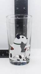 Libbey Dog and Puppy 4 Glass Set Poodle Boxer Bull Dog Schnauzer Dogs Puppies