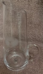 JAGERMEISTER GLASS PITCHER , (4) 2cl & (2) 4cl shot glasses, & (1) 0,11/ra glass
