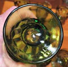 Indiana Whitehall Cubist Avocado Green Juice Glasses 6 oz 4.25” Set of 9