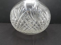 American Brilliant Cut Glass ABP Diamond & Fan Strawberry Wine Open Carafe