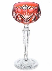 Val ST Lambert Bourget Orange Cut to Clear Cased Crystal Wine Goblet 8 3/4″