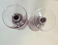 Lenox Crystal Stemware COLORE AMETHYST Water Goblet FLARED RIBBED BASE SIGNED