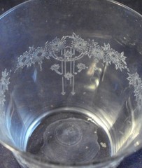 Monongah Roseland etch Tumbler water glass company