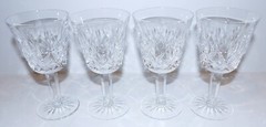 STUNNING VINTAGE SET OF 4 WATERFORD CRYSTAL LISMORE 5 3/4″ CLARET WINE GLASSES