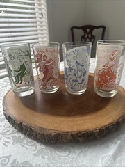 Hazel Atlas “Sing-a-long” Drinking Glasses 1950’s Vintage Set Of 4