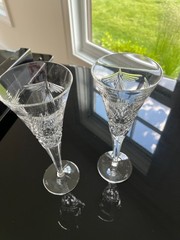 Set of 8 Waterford Champagne Toasting Flutes Millennium Collection (SEE VIDEO)