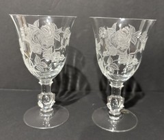 Heisey Rose…Set Of (2) Water Glasses…6.5″—Three Sets of Two Available–BIN