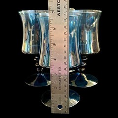 Colony Richmond Blue Glass Water Goblets Vintage Barware Stemware Retro Lot of 4