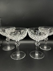 Waterford Crystal Curraghmore 5.5″ Champagne Tall Sherbet Glasses Set of 4