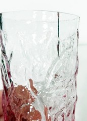 Seneca Driftwood Dark Pink Crinkle Glass Juice Goblets Set of 8 – Rare!