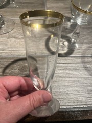 VTG Gold Rim Glasses Round Set of 27 ELEGANT DINNER PARTY COCKTAIL