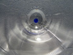 Lenox Crystal Fresco Collection Blue Dot Design Heavy Round Bowl 8″W x 5″T
