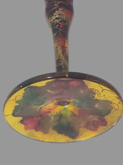 Vintage Romania Euroglass Colorful Painted Abstract Mosaic Hand Blown Goblet