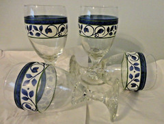 PFALTZGRAFF ORLEANS 16 OZ SET OF 4 ICED TEA WATER DRINKING STEM GLASSES GOBLETS