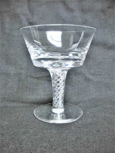 Stuart Crystal Air Twist Champagne Wine Sherbet Glass Signed Mint 6oz Iona Ariel