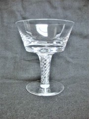 Stuart Crystal Air Twist Champagne Wine Sherbet Glass Signed Mint 6oz Iona Ariel