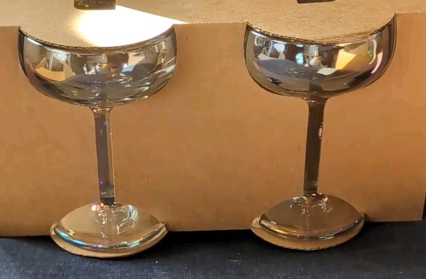 PAIR COUPE CHAMPAGNE wine glasses NEW