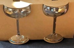 PAIR COUPE CHAMPAGNE wine glasses NEW