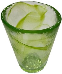 Kosta Boda MINE Ulrica Hydman Vallien UHV Glass Tumbler – Sweden – Green Swirl