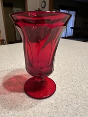 Set of 4 Fostoria JAMESTOWN RUBY RED Water Iced Tea Wine Footed Goblets 6”