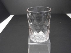 Bryce EAPG Quilted Diamond w Daisy Button Base Tumbler Clear 3 5/8″ T ca 1880’s