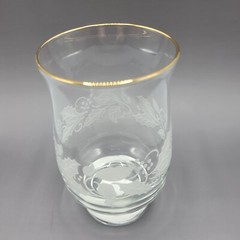 Libbey Christmas Glasses Set Of 4 Holly & Berry Design With Gold Rim Made In USA