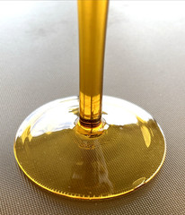 1960-70s Empoli Style MCM Optic Design Amber Wine Glasses 8.25” Tall, Set of 1