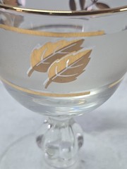 Vintage Libbey Golden Foliage 6 Piece 4 oz Cocktail Glass Set – New In Box