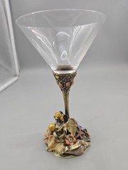 KIRKS FOLLY Angel Baby Remember GOBLET Martini GLASS JEWELED STONES RARE 8″