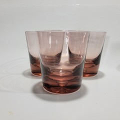 Estelle Colored Glass Rocks Whiskey Glass Amber Set of 3