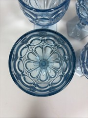 Vintage Fostoria Glass Moonstone Light Blue Wine/Juice Goblets Set of 4