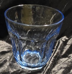 Pasabahce Glass Co. BAROQUE Azure Turkey Blue Flat Old Fashioned Tumbler