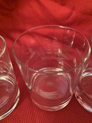 SET OF FOUR ETCHED» CLIPPER SHIP » OLD FASHIONED GLASSES EUC