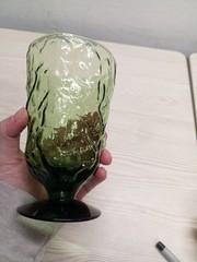 VTG Set of (4) Seneca Driftwood In Avocado Green Footed Tumbler Glasses