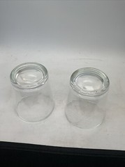 Clear Glass Tumblers – Lot Of 2 – 3.25” Tall 2.75” Top Diameter