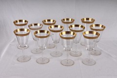 Tiffin Franciscan Rambler Rose Gold Rim Set of 12 Wine Water Goblet Glasses
