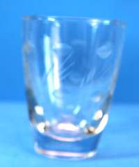 Vtg MCM Libbey Windswept 6 oz. Juice Glasses Etched Leaf/Wheat x3 LNC
