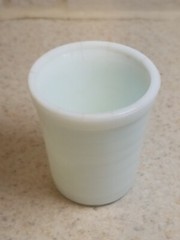 Vtg Akro Agate Moderntone Tiered Milk Glass 2 Shot Glasses Child Size Tumblers