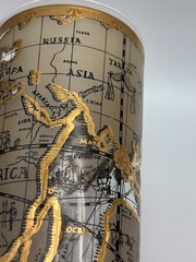 7 Vintage MCM Cera 22K Gold Old World Map Cocktail Tumblers Glasses EUC L👀K