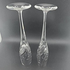 NWT Set Of 2 Mikasa Crystal English Garden Champagne Flutes 10-3/4”