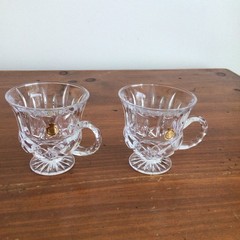 Vintage Cristal Blekristall Footed Punch Cups – Set of 2 Glass